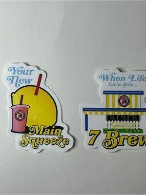 7 Brew Stickers 2pk When Life Gives You & Main Squeeze Lemonade Limited Ed NEW